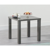 Luna Square Grey Gloss Dining Table - 80 cm Solid Hardwood