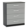 Lynx 4 Drawer Chest Grey & Black Gloss Assembled