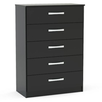 Lynx 5 Drawer Chest Black Gloss