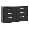 Lynx 6 Drawer Wide Chest Black Gloss