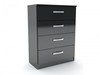 Lynx Black Gloss 4 Drawer Chest
