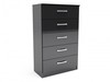 Lynx Black Gloss 5 Drawer Chest