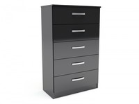 Lynx Black Gloss 5 Drawer Chest