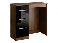 Lynx Black High Gloss & Walnut 3 Drawer Dressing Table