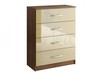 Lynx Cream High Gloss & Walnut 4 Drawer Chest