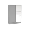 Lynx Sliding Door Mirrored Wardrobe 132cm (Wardrobe Colour: Grey)