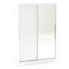 Lynx Sliding Door Mirrored Wardrobe 132cm White Gloss