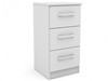 Lynx White Gloss 3 Drawer Bedside Table