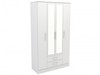 Lynx White Gloss 4 Door 2 Drawer Mirrored Wardrobe