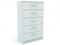 Lynx White Gloss 5 Drawer Chest