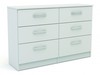 Lynx White Gloss 6 Drawer Wide Chest