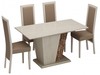 Lyon Cream & Cocoa Brown Marble Dining Set