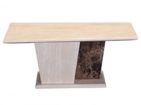 Lyon Cream & Cocoa Brown Marble Dining Table