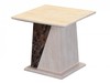 Lyon Cream & Cocoa Brown Marble Lamp Table
