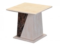 Lyon Cream & Cocoa Brown Marble Lamp Table