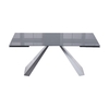 Lyon Dark Grey Glass Extending Dining Table 6-12 Seater