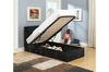 Lyon Ottoman Single Bed Frame Crushed Velvet (Various Colours Available) (Bed Colour: Black)