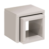Madrid Set of 2 Cube Tables Gloss Light Grey