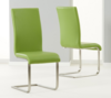 Malibu Cantilever Dining Chair Faux Leather (Pair) (Chair Colour: Green)