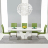 Malibu Extending Dining Table Set with Coloured Chairs (Chair Colour: Green,  Number of Chairs: 8)