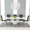 Malibu Extending Dining Table Set with Coloured Chairs (Chair Colour: Grey,  Number of Chairs: 6)