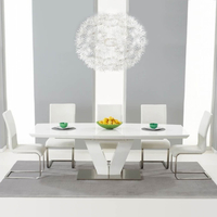 Malibu Extending Dining Table Set with Coloured Chairs (Chair Colour: Ivory,  Number of Chairs: 6)
