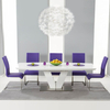 Malibu Extending Dining Table Set with Coloured Chairs (Chair Colour: Purple,  Number of Chairs: 8)