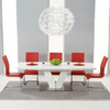 Malibu Extending Dining Table Set with Coloured Chairs (Chair Colour: Red,  Number of Chairs: 6)