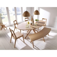 Malmo Oak Oval Dining Set with Seating (Number of Chairs: 0,  Number Of Benches: 2)