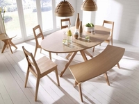 Malmo Oval White Solid Oak Veneer Dining Set