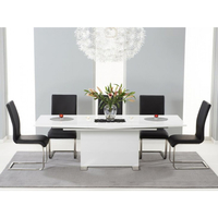Marila Extending Dining Table Set with Coloured Chairs (Chair Colour: Black,  Number of Chairs: 6)