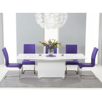 Marila Extending Dining Table Set with Coloured Chairs (Chair Colour: Green,  Number of Chairs: 6)