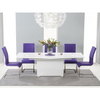 Marila Extending Dining Table Set with Coloured Chairs (Chair Colour: Grey,  Number of Chairs: 6)