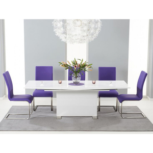 Marila Extending Dining Table Set with Coloured Chairs (Chair Colour: Grey,  Number of Chairs: 6)