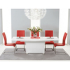 Marila Extending Dining Table Set with Coloured Chairs (Chair Colour: Red,  Number of Chairs: 6)