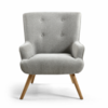 Mateo Silver Grey Fabric Armchair