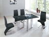 Matrix Black Glass Dining Set & Z Black Dining Chair