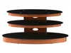 Max TV 3 Tier Black Glass & Walnut Stand