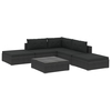 Meissa Modern 6 Piece Garden Lounge Set with Cushions Poly Rattan Black