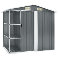 Meissa Multipurpose Garden Shed with Rack Grey Iron