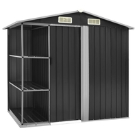 Meissa Multipurpose Garden Shed with Rack Grey Iron