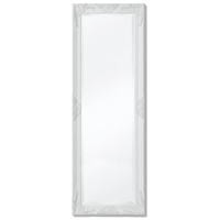 Meissa Ornate Frame Wall Mirror Baroque Style 140x50 cm White