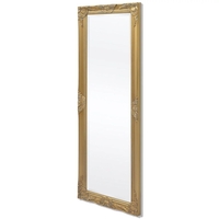 Meissa Rectangular Wall Mirror Baroque Style 140x50 cm Gold