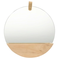 Meissa Unique Storage Wall Mirror Solid Pinewood 35 cm
