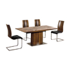 Messina Dining Set 6 Seater Walnut & Steel