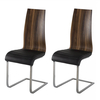 Messina Walnut Padded Cantilever Dining Chairs (Pair)