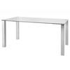 Mezzi Dining Set 6 Seater Rectangular Clear Glass and Chrome (Various Colours Available) (Chair Colour: Red)