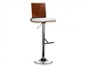 Miko Walnut & White Faux Leather Full Back Bar Stool