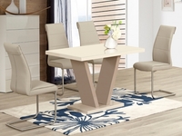 Milan High Gloss Cream Dining Set
