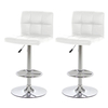 Milla Bar Stool White Faux Leather (Pair)